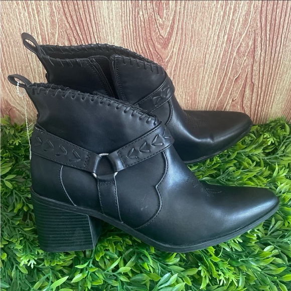 Frye and Co. Palma Stacked Womens Ankle Western Heel Booties - Picture 2 of 8